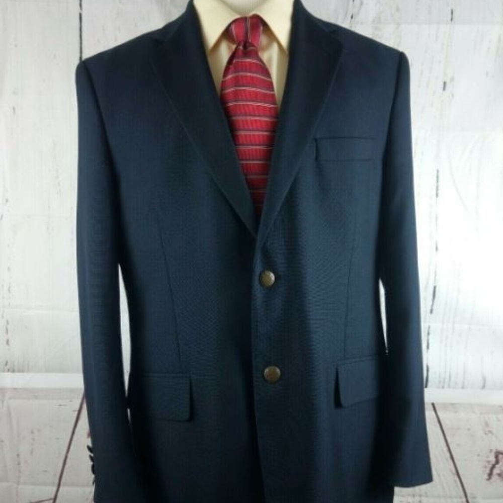 Circola Moda 42R Metal Buttons Blue Blazer Sports